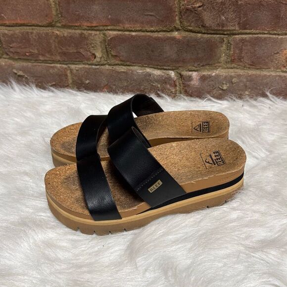 Reef Women’s Black Vista Higher Platform Sandal Size 8 - Picture 3 of 7